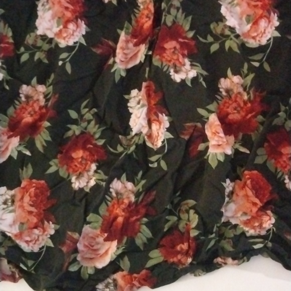Faded Glory 3X Pink Flower Black Shirt - Picture 6 of 6